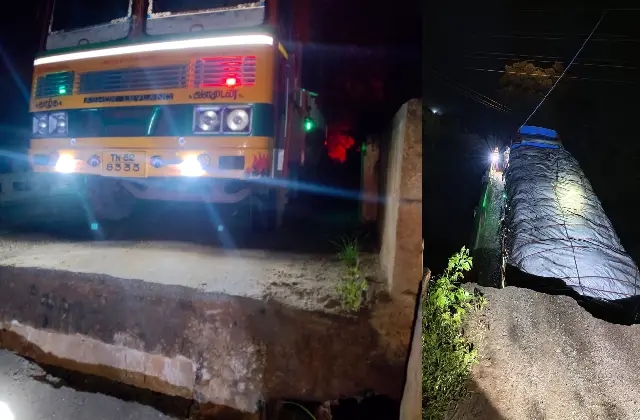ಸರಗೂರಿನಲ್ಲಿ ಸೇತುವೆ ಕುಸಿತ; ನಾಲೆಗೆ ಬಿದ್ದ ಭತ್ತ ತುಂಬಿದ್ದ ಲಾರಿ! - News Karnataka