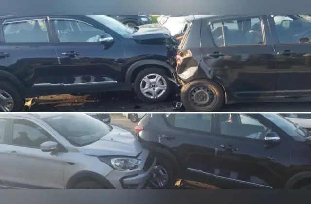 ಬೆಂಗಳೂರು-ಮೈಸೂರು‌ ಎಕ್ಸ್​​ಪ್ರೆಸ್ ವೇನಲ್ಲಿ ಸರಣಿ ಅಪಘಾತ: 5 ಕಾರುಗಳು ಜಖಂ - News Karnataka