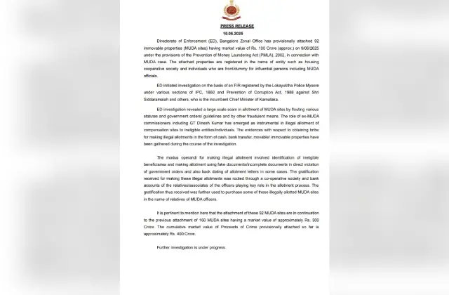 ಮೈಸೂರು: ನೂರು ಕೋಟಿ ಮೌಲ್ಯದ ಆಸ್ತಿ ವಶಕ್ಕೆ ಪಡೆದ ಇಡಿ! - News Karnataka