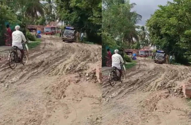 ‌   ಕೆಸರು ಗದ್ದೆಯಂತಾದ ನೇರಳೆ ಗ್ರಾಮದ ಮುಖ್ಯರಸ್ತೆ! - News Karnataka