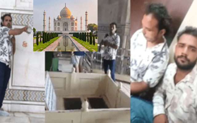 ತಾಜ್‌ಮಹಲ್‌ನಲ್ಲಿ ‘ಗಂಗಾಜಲ’ ಅರ್ಪಿಸಿದ ಇಬ್ಬರ ಬಂಧನ; ವಿಡಿಯೊ ವೈರಲ್ - News Karnataka