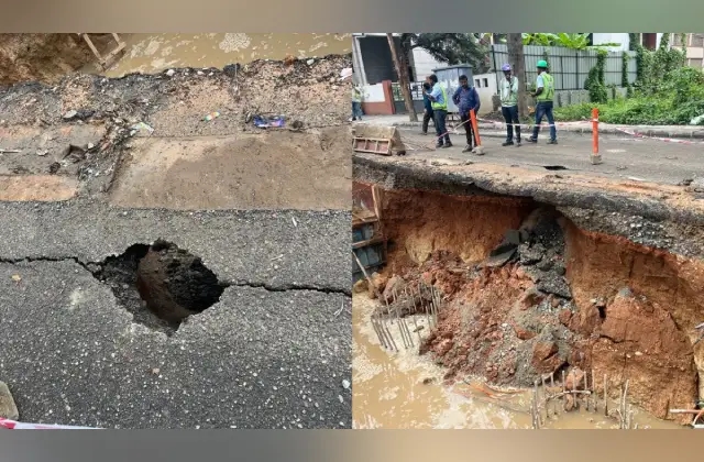 ಭಾರೀ ಮಳೆ: ಬೆಂಗಳೂರು ಹೊರ ವರ್ತುಲ ರಸ್ತೆ ಕುಸಿತ! - News Karnataka