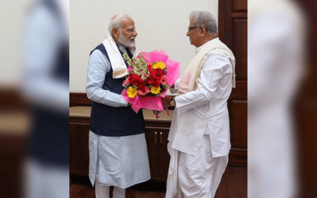 ಸಂಸತ್‌ ಭವನದಲ್ಲಿ ಪ್ರಧಾನಿ ಮೋದಿ – ರಾಜ್ಯಸಭಾ ಸದಸ್ಯ ಡಾ. ವೀರೇಂದ್ರ ಹೆಗ್ಗಡೆ ಭೇಟಿ - News Karnataka