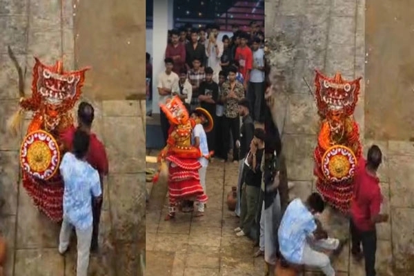 ದೈವದ ಹೊಡೆತಕ್ಕೆ ಕುಸಿದು ಬಿದ್ದ ಯುವಕ- ವಿಡಿಯೋ ವೈರಲ್‌! - News Karnataka