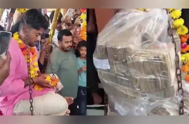 ಲಕ್ಷ ಲಕ್ಷ ಹಣ ಸುರಿದು ಮಗನ ತುಲಾಭಾರ ಸೇವೆ ಮಾಡಿಸಿದ ರೈತ! - News Karnataka