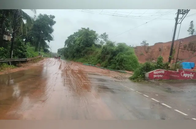 ಪುತ್ತೂರು ಬೈಪಾಸ್ ರಸ್ತೆಯಲ್ಲಿ ಗುಡ್ಡದ ಮಣ್ಣು ಬಿದ್ದು ಕೆಸರುಮಯ: ವಾಹನ ಸವಾರರ ಪರದಾಟ - News Karnataka