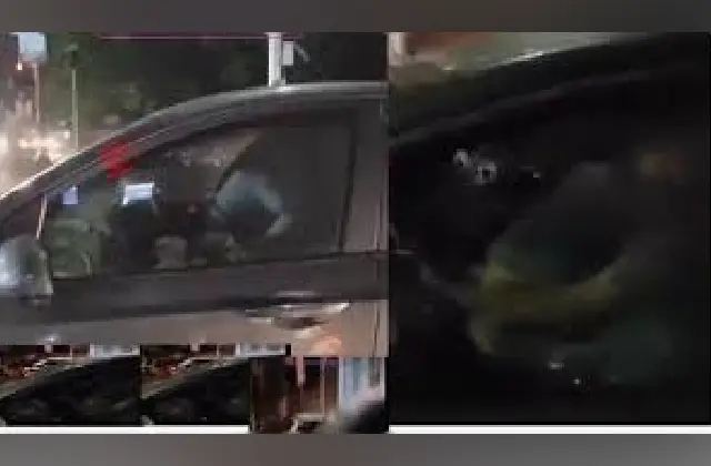 ಗೆಳತಿಯನ್ನು ತೊಡೆ ಮೇಲೆ ಕೂರಿಸಿಕೊಂಡು ರೊಮ್ಯಾನ್ಸ್ ಡ್ರೈವಿಂಗ್: ಯುವಕ ಅರೆಸ್ಟ್ - News Karnataka