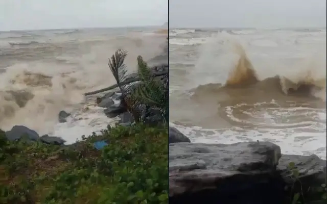 ಗುಜ್ಜರಬೆಟ್ಟುವಿನಲ್ಲಿ ಪ್ರಕ್ಷುಬ್ಧಗೊಂಡ ಕಡಲು : ದಡಕ್ಕೆ ಅಪ್ಪಳಿಸುತ್ತಿರುವ ಅಲೆಗಳು - News Karnataka
