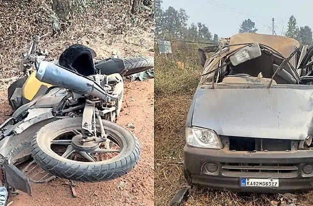 ಕಾರು ಪಲ್ಟಿಯಾಗಿ ಬೈಕ್‌ ಗೆ ಡಿಕ್ಕಿ; ಮಹಿಳೆ ಸಾವು, ಪತಿ-ಮಗು ಸ್ಥಿತಿ ಗಂಭೀರ - News Karnataka