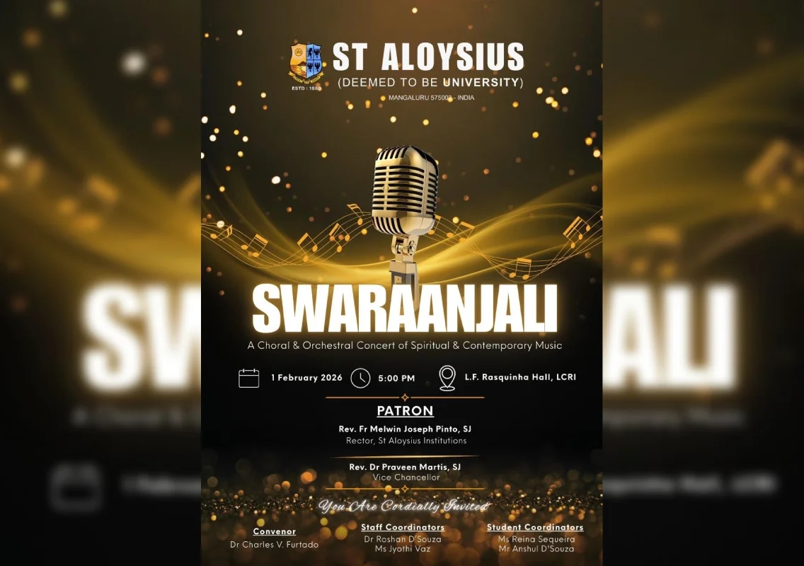 ಫೆ.1 ರಂದು ಅಲೋಶಿಯಸ್ ವಿವಿಯಲ್ಲಿ ‘ಸ್ವರಾಂಜಲಿ’ ಸಂಗೀತ ಕಚೇರಿ - News Karnataka