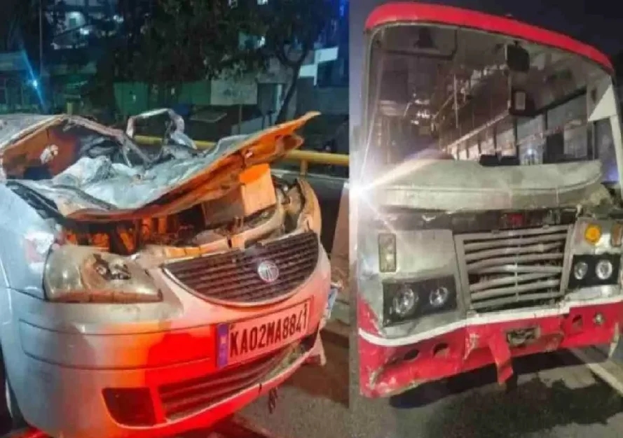 ಬೆಂಗಳೂರು : ಕಾರು-ಬಸ್ ಡಿಕ್ಕಿ, ಐವರು ಮೃತ್ಯು! - News Karnataka