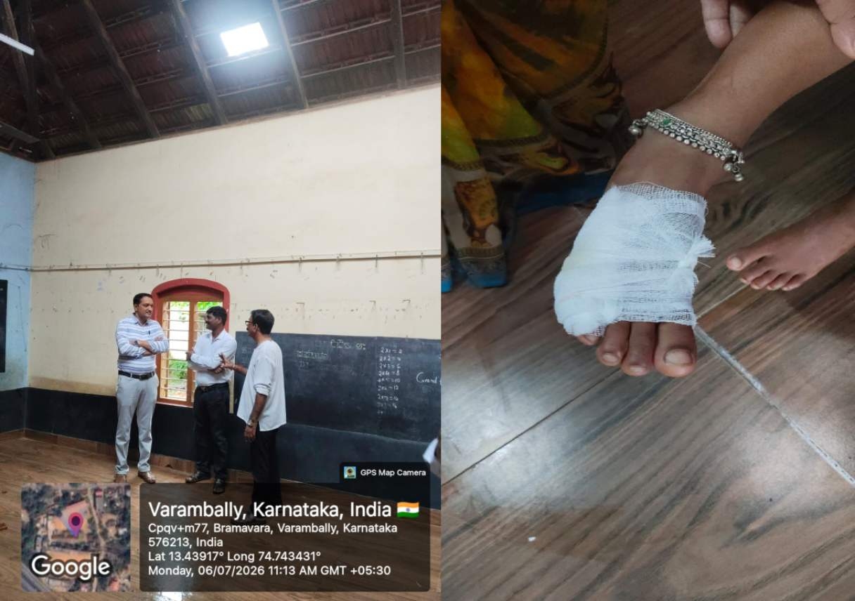 ಬ್ರಹ್ಮಾವರ: ಭಾರೀ ಗಾಳಿ ಮಳೆಗೆ ಶಾಲೆಯ ಹೆಂಚು ಬಿದ್ದು ವಿದ್ಯಾರ್ಥಿನಿಗೆ ಗಾಯ - News Karnataka