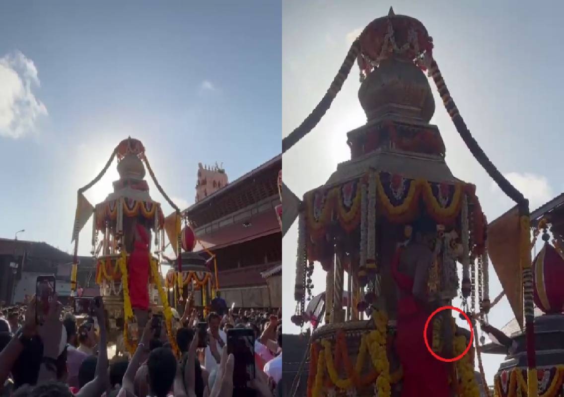 ವಿಟ್ಲಪಿಂಡಿ ಉತ್ಸವ ವೇಳೆ ರಥದಿಂದ ಕೆಳಗೆ ಬಿದ್ದ ಕೃಷ್ಣನ ಮಣ್ಣಿನ ಮೂರ್ತಿ - News Karnataka