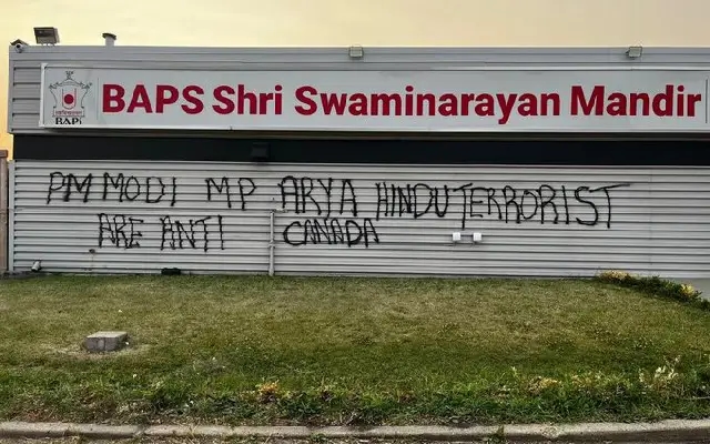 ಕೆನಡಾದಲ್ಲಿ ಮತ್ತೆ ಹಿಂದೂ ದೇಗುಲ ವಿರೂಪ : ಪ್ರಧಾನಿ ಮೋದಿಗೆ ಬೆದರಿಕೆ - News Karnataka