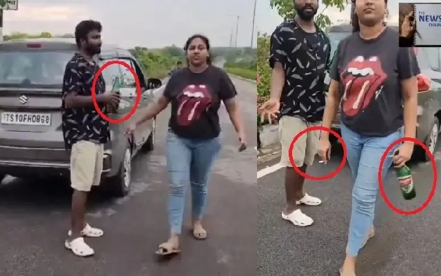 ಬೆಳ್ಳಂಬೆಳಗ್ಗೆ ಕಂಠಪೂರ್ತಿ ಕುಡಿದು ಸಾರ್ವಜನಿಕರಿಗೆ ಕಿರಿಕ್ ಮಾಡಿದ ಲೇಡಿ - News Karnataka
