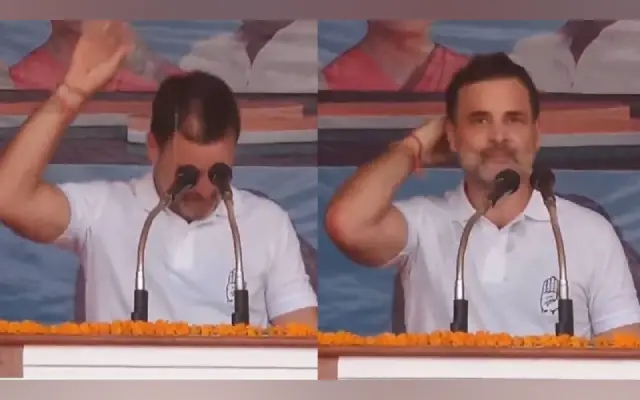 ಭಾಷಣದ ವೇಳೆ ತಲೆ ಮೇಲೆ ನೀರು ಸುರಿದುಕೊಂಡ ರಾಹುಲ್‌ ಗಾಂಧಿ - News Karnataka