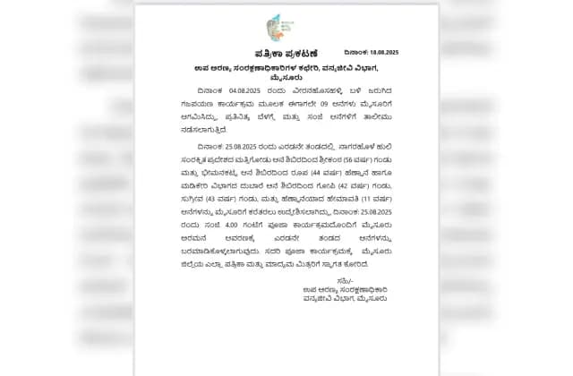 ವಿಶ್ವ ವಿಖ್ಯಾತ ನಾಡಹಬ್ಬ ದಸರಾ ಹಿನ್ನಲೆ; ಎರಡನೇ ಹಂತದಲ್ಲಿ ಮೈಸೂರಿಗೆ ಬರಲಿರುವ 5 ಆನೆಗಳು