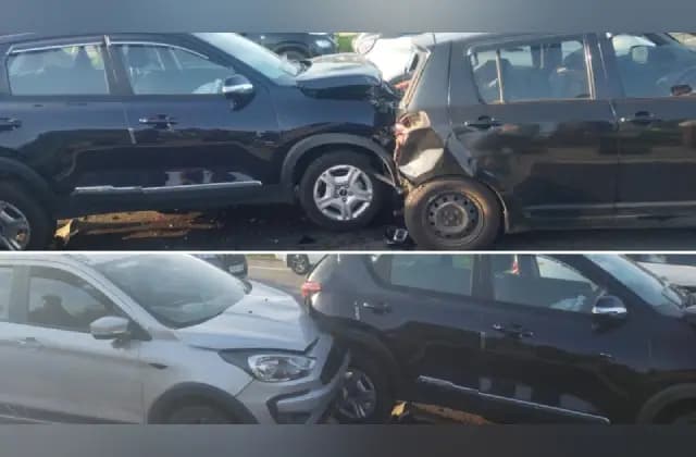 ಬೆಂಗಳೂರು-ಮೈಸೂರು‌ ಎಕ್ಸ್​​ಪ್ರೆಸ್ ವೇನಲ್ಲಿ ಸರಣಿ ಅಪಘಾತ: 5 ಕಾರುಗಳು ಜಖಂ