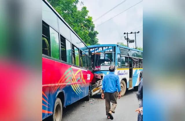 ಸುರತ್ಕಲ್‌ ನಲ್ಲಿ ಬಸ್‌ಗಳೆರಡರ ಮಧ್ಯೆ ಭಯಾನಕ ಅಪಘಾತ
