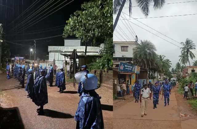ಬಂಟ್ವಾಳ: ಆರ್.ಎ.ಎಫ್ ಪಡೆಯಿಂದ, ಸ್ಥಳೀಯ ಠಾಣಾ ಅಧಿಕಾರಿ/ಸಿಬ್ಬಂದಿಗಳಿಂದ ಪಥಸಂಚಲನ