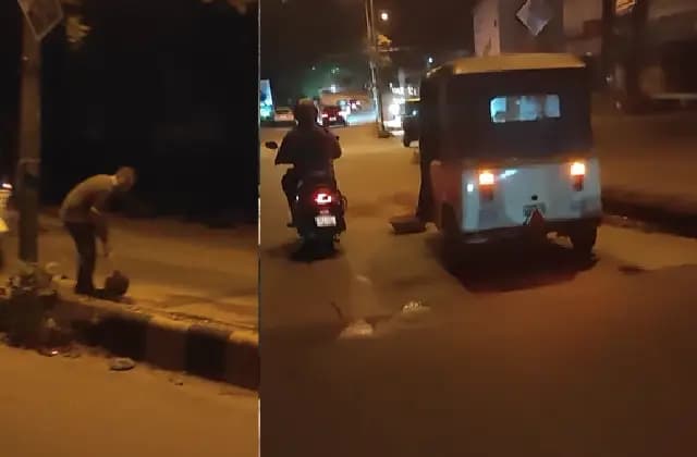 ಕದ್ರಿ : ಲಾರಿಯಿಂದ ರಸ್ತೆಗೆ ಬಿದ್ದ ಮರಳು: ಕಣ್ಣು ಕಾಣದಾಗೆ ಇರುವ ಮ.ನ.ಪಾ: ಮರಳನ್ನು ಸ್ವಚ್ಚ ಮಾಡಿದ ರಿಕ್ಷಾ ಚಾಲಕ!
