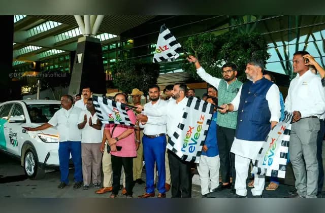 ನೂತನ ಎಲೆಕ್ಟ್ರಿಕ್ ಏರ್ಪೋರ್ಟ್ ಟ್ಯಾಕ್ಸಿಗೆ ಚಾಲನೆ ನೀಡಿದ ಡಿ.ಕೆ.ಶಿವಕುಮಾರ್