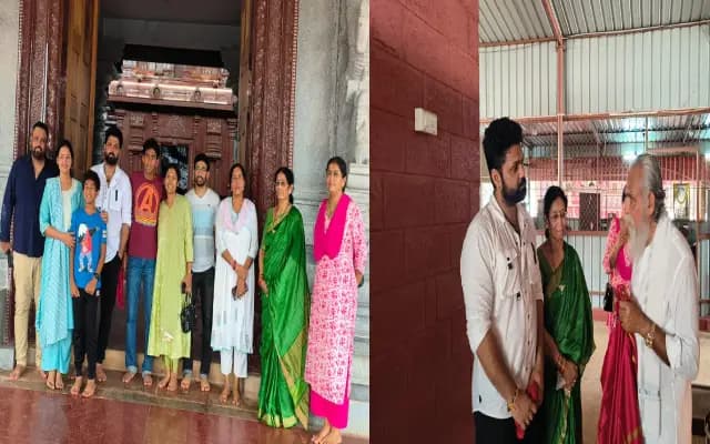 ಕುಟುಂಬ ಸಮೇತರಾಗಿ ಕಾಪು ಹೊಸ ಮಾರಿಗುಡಿ ದೇವಸ್ಥಾನಕ್ಕೆ ನಟ ರಕ್ಷಿತ್ ಶೆಟ್ಟಿ ಭೇಟಿ