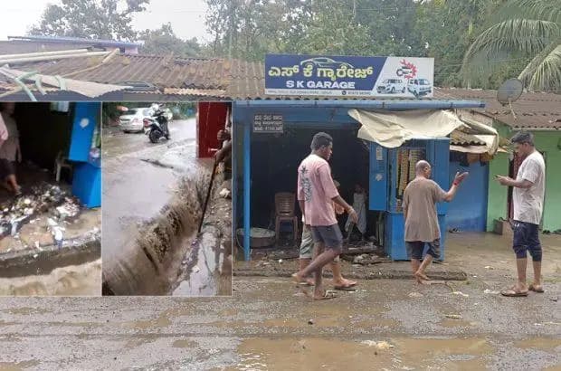 ದಾಂಡೇಲಿಯಲ್ಲಿ ವ್ಯಾಪಕ ಮಳೆ : ಅಂಗಡಿ, ಮನೆಗಳಿಗೆ ನುಗ್ಗಿದ ಕೊಳಚೆ ನೀರು