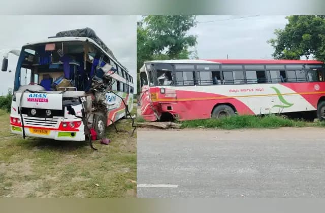 ಕೆಎಸ್​ಆರ್​ಟಿಸಿ ಬಸ್​​ಗೆ ಖಾಸಗಿ ಬಸ್​ ಡಿಕ್ಕಿ: ಚಾಲಕ ಮೃತ್ಯು!