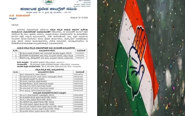 ದ.ಕ.ವಿಧಾನ ಪರಿಷತ್ ಉಪಚುನಾವಣೆ : KPCC ಚುನಾವಣಾ ಉಸ್ತುವಾರಿಗಳ ನಿಯೋಜನೆ