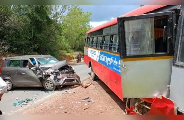 ಬಸ್‌ – ಕಾರು ಮಧ್ಯೆ ಮುಖಾಮುಖಿ ಡಿಕ್ಕಿ: ಚಾಲಕ ಮೃತ್ಯು