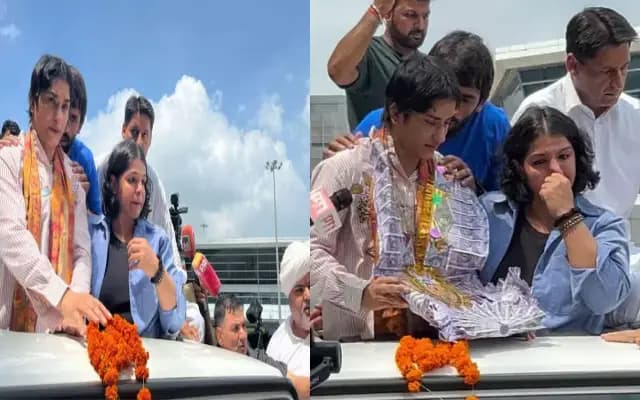 ಪ್ಯಾರಿಸ್‌ನಿಂದ ತವರಿಗೆ ಬಂದ ವಿನೇಶ್ ಫೋಗಟ್ : ಭವ್ಯ ಸ್ವಾಗತ ನೋಡಿ ಕಣ್ಣೀರು