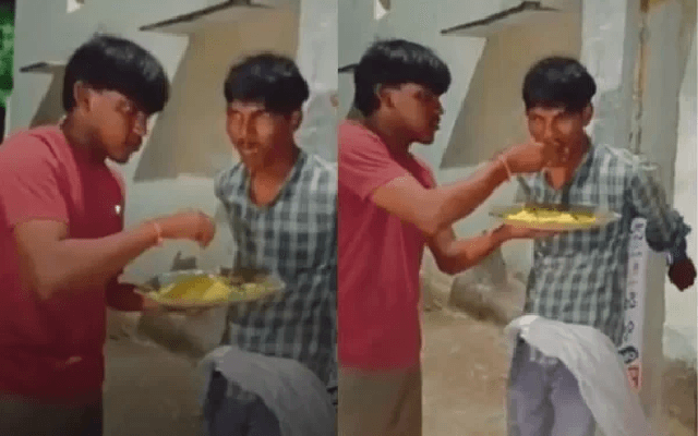 ಕಂಬಕ್ಕೆ ಕಟ್ಟಿ ಕಳ್ಳನಿಗೆ ಹಿಗ್ಗಾಮುಗ್ಗಾ ಗೂಸಾ ಕೊಟ್ಟು ಪುಳಿಯೋಗರೆ ತಿನಿಸಿದ ಯುವಕ