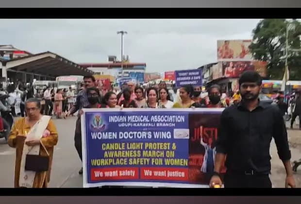 ಉಡುಪಿಯಲ್ಲಿ ವೈದ್ಯರಿಂದ ಕ್ಯಾಂಡೆಲ್ ಹಿಡಿದು ಮೌನ ಮೆರವಣಿಗೆ