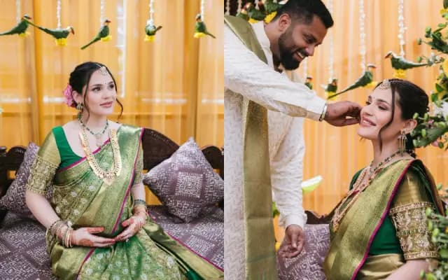 ಹಸಿರು ಸೀರೆ ಉಟ್ಟು, ಗಾಜಿನ ಬಳೆ ತೊಟ್ಟು ಅಂಬಿ ಸೊಸೆ ಅದ್ಧೂರಿ ಸೀಮಂತದ ಕ್ಷಣಗಳು