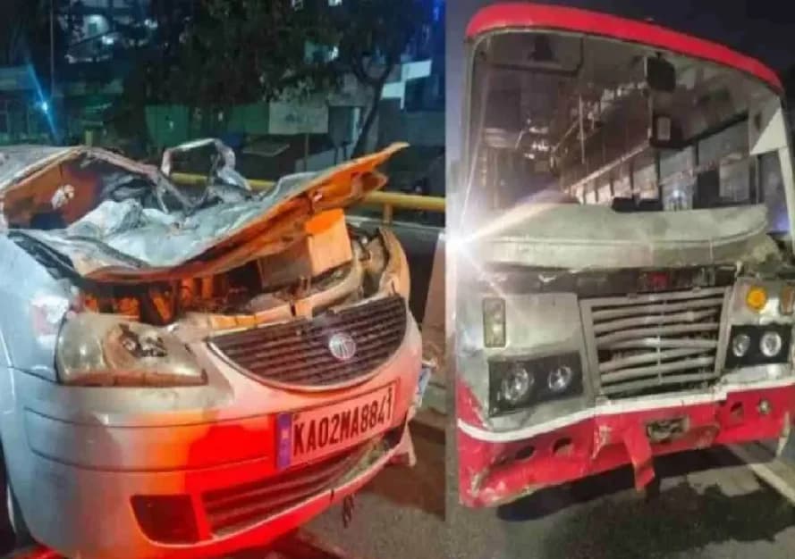 ಬೆಂಗಳೂರು : ಕಾರು-ಬಸ್ ಡಿಕ್ಕಿ, ಐವರು ಮೃತ್ಯು!