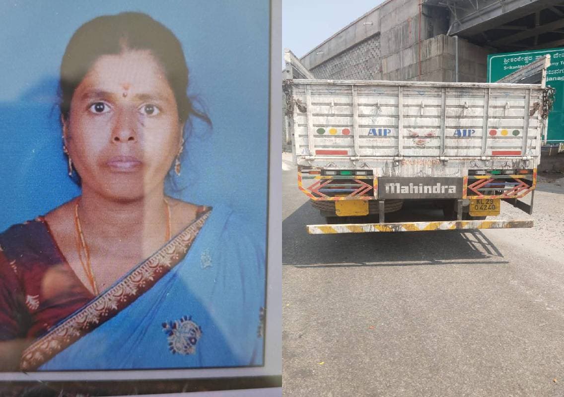 ಬೈಕ್ ಗೆ ಲಾರಿ ಡಿಕ್ಕಿ ; ಪತ್ನಿ ಸಾವು, ಪತಿಗೆ ಗಾಯ!