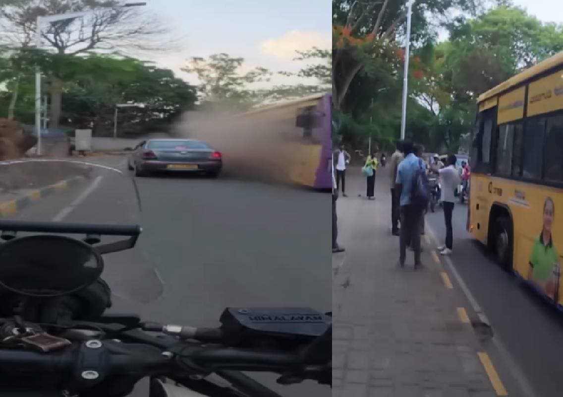 ಬಿಎಂಟಿಸಿ ಎಲೆಕ್ಟ್ರಿಕ್ ಬಸ್‌ನ ಟೈರ್‌ ಸ್ಫೋಟ; ತಪ್ಪಿದ ಅನಾಹುತ