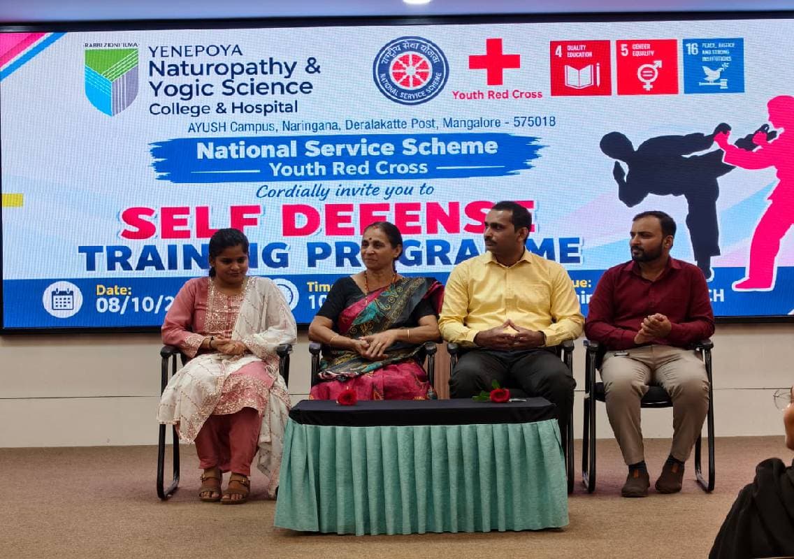 ಯೆನೆಪೋಯ ನ್ಯಾಚುರೋಪತಿ ಕಾಲೇಜು NSS ಹಾಗೂ YRC ವತಿಯಿಂದ ಸ್ವಯಂ ರಕ್ಷಣಾ ತರಬೇತಿ