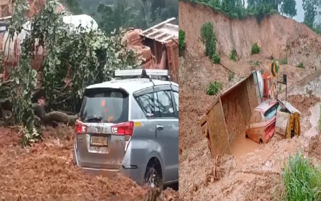 ಶಿರಾಡಿ ಘಾಟಿಯಲ್ಲಿ ಮತ್ತೆ ಭಾರೀ ಭೂಕುಸಿತ, ಮಣ್ಣಿನಡಿ ಸಿಲುಕಿದ ಕಾರುಗಳು, ಟ್ಯಾಂಕರ್‌