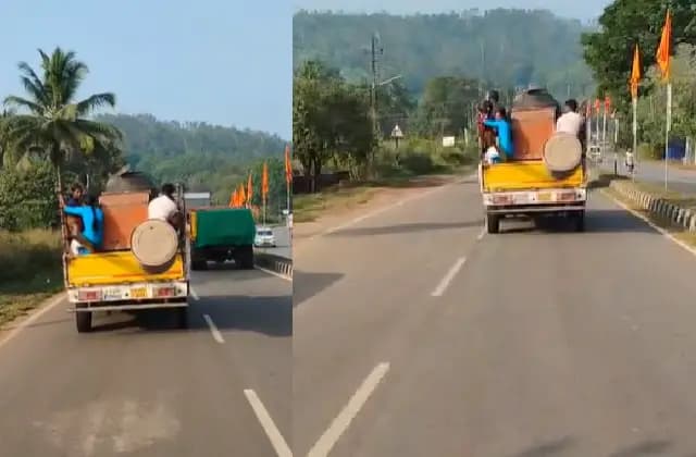 ಗೂಡ್ಸ್ ವಾಹನದಲ್ಲಿ ಕಾರ್ಮಿಕರ ಸಾಗಾಟ: 10 ಸಾವಿರ ದಂಡ