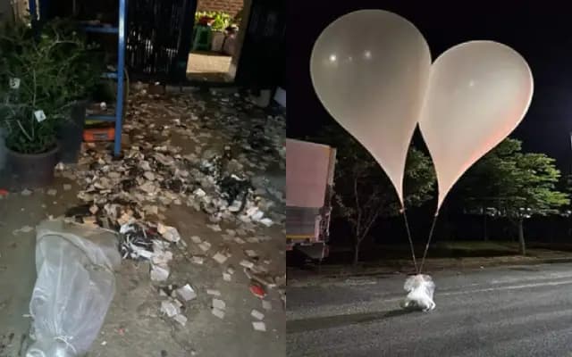 ಬಲೂನ್‌ಗಳಿಗೆ ಹೊಲಸು, ಕಸ ತುಂಬಿಸಿ ದಕ್ಷಿಣ ಕೊರಿಯಾಗೆ ರವಾನಿಸಿದ ಉತ್ತರ ಕೊರಿಯಾ