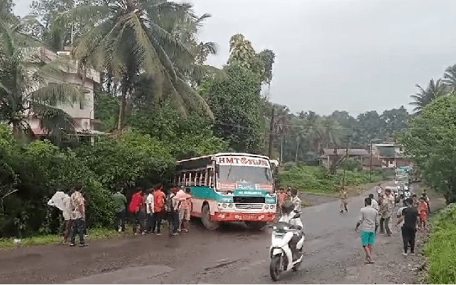 ಬಸ್ ಚಲಾಯಿಸುತ್ತಿದ್ದ ವೇಳೆಯೇ ಮೂರ್ಛೆಹೋದ ಚಾಲಕ: ಕೂದಲೆಳೆಯ ಅಂತರದಲ್ಲಿ ಪ್ರಯಾಣಿಕರು ಪಾರು