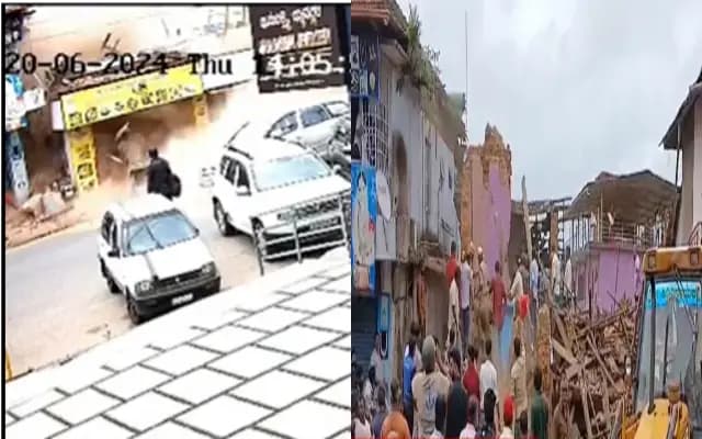 ಬಿರಿಯಾನಿ ಹೋಟೆಲ್‌ ಕಟ್ಟಡ ದಿಢೀರ್ ಕುಸಿತ : ಕಾರ್ಮಿಕರ ರಕ್ಷಣೆ