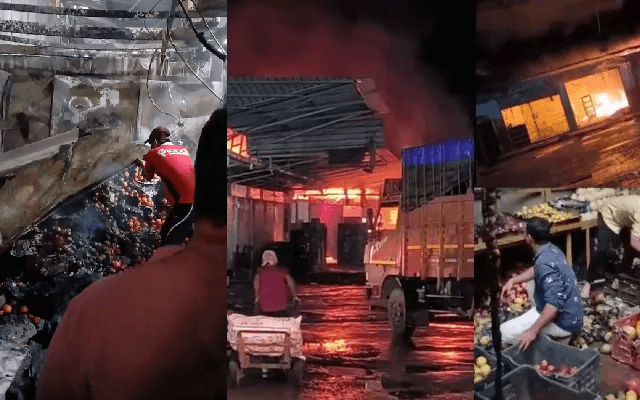ಕಲ್ಲಾಪು ಗ್ಲೋಬಲ್ ಮಾರ್ಕೆಟ್ ನಲ್ಲಿ ಬೆಂಕಿ ಅವಘಡ; ಬೆಂಕಿಗೆ ಹೊತ್ತಿ ಉರಿದ ಅಂಗಡಿಗಳು