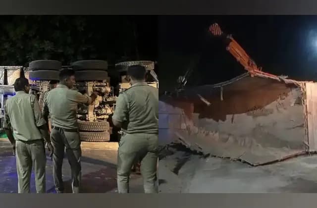 ಮರಳು ತುಂಬಿದ ಲಾರಿ ಗುಡಿಸಲಿನ ಮೇಲೆ ಪಲ್ಟಿ: 8 ಮಂದಿ ಮೃತ್ಯು