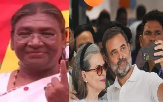 ಮತ ಚಲಾಯಿಸಿದ ರಾಷ್ಟ್ರಪತಿ ಮುರ್ಮು, ಸೋನಿಯಾ, ರಾಹುಲ್‌ಗಾಂಧಿ