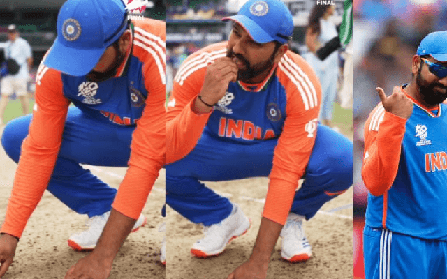 ಚಿರಋಣಿ. . . ಎನ್ನುತ ಕೆನ್ಸಿಂಗ್ಟನ್​ ಪಿಚ್​ನ ಮಣ್ಣು- ಹುಲ್ಲು ತಿಂದ ರೋಹಿತ್ ಶರ್ಮಾ