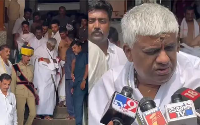 ಧರ್ಮಸ್ಥಳ ಮಂಜುನಾಥ ಸ್ವಾಮಿ ದರ್ಶನ‌ ಪಡೆದ ಮಾಜಿ ಸಚಿವ ಎಚ್.ಡಿ.ರೇವಣ್ಣ