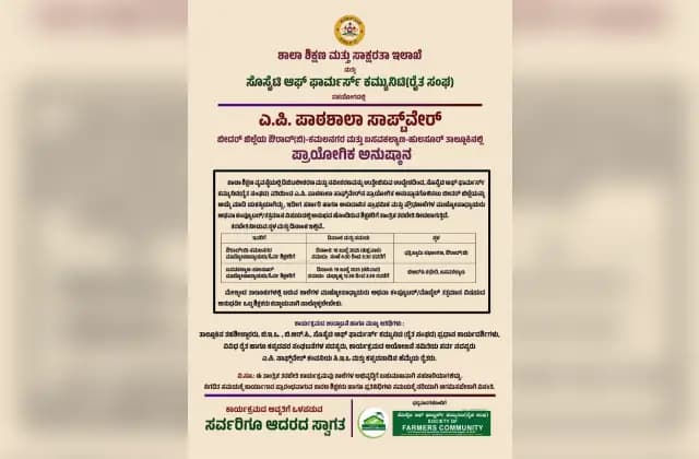 ಬೀದರ್: ಎ.ಪಿ. ಪಾಠಶಾಲಾ ಸಾಫ್ಟ್‌ವೇರ್‌ನ ಪ್ರಾಯೋಗಿಕ ಅನುಷ್ಠಾನ